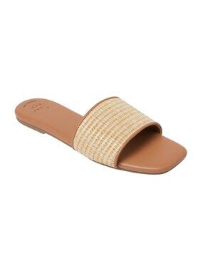NWT A New Day Womens Maren Sandals Raffia 94805584 Natural Brown 8M